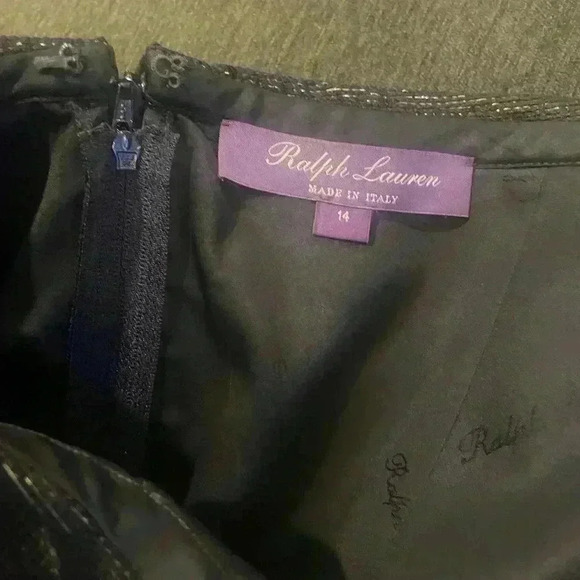 Ralph Lauren Collection Purple Label Metallic Strapless Cocktail Mini Dress L XL - Picture 10 of 16